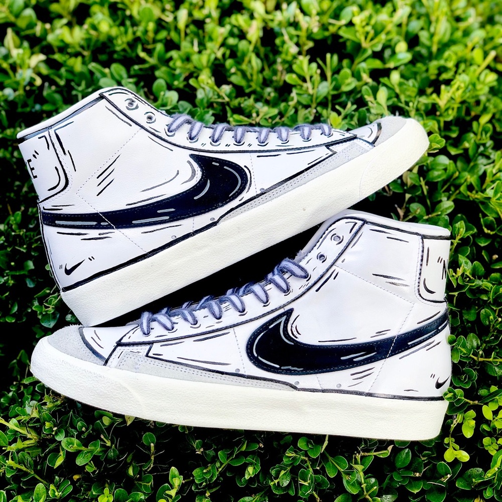 Custom Painted “Cartoon” Nike Blazers (High)